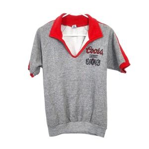 Vintage Coors Light Beer Collared Pullover Promo Sweatshirt